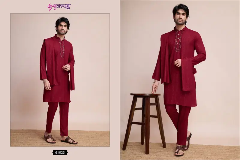 Modern Ethnics By Shubhvastra Mens Kurta Pajama With Dupatta Wholesale Online